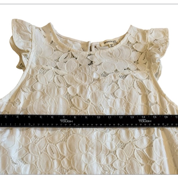 Monteau Ladies’ size L Elegant White Lace A-line Dress - Picture 3 of 9